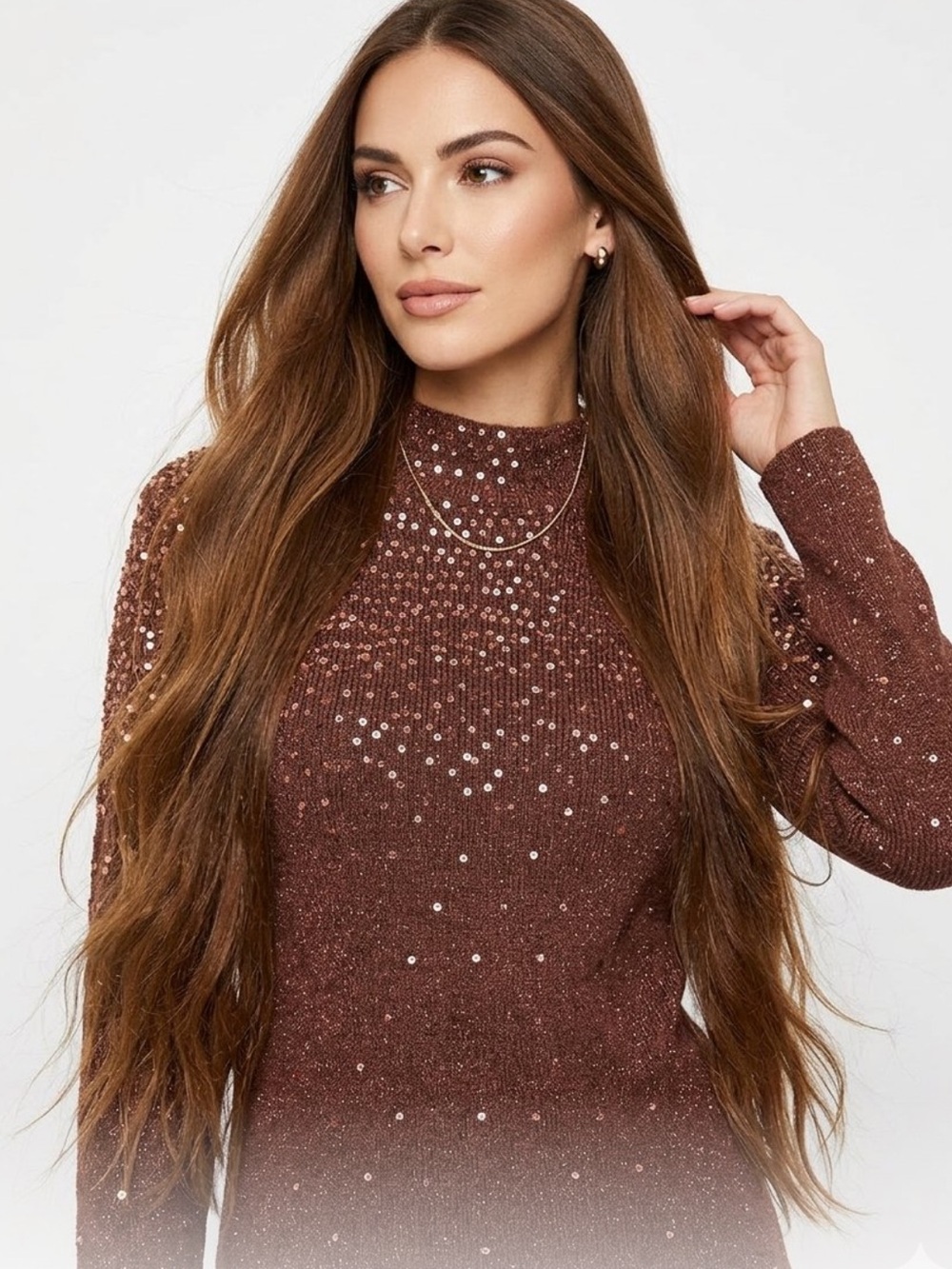 Designers Originals Vintage Brown Sweater with Embellished Detail M-L